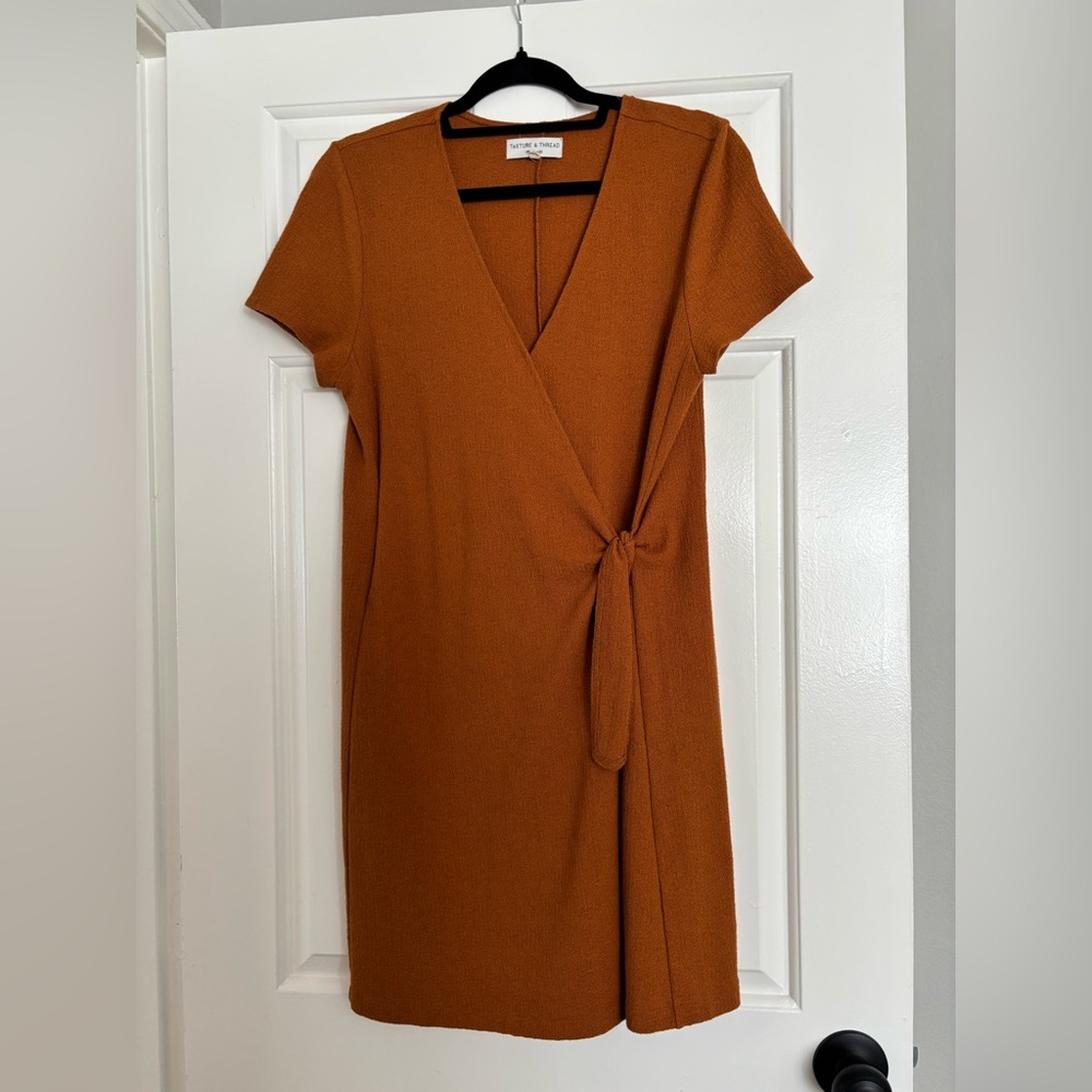 Madewell Rust Wrap Tie Mini Dress - Size M - NWOT - Picture 2 of 7